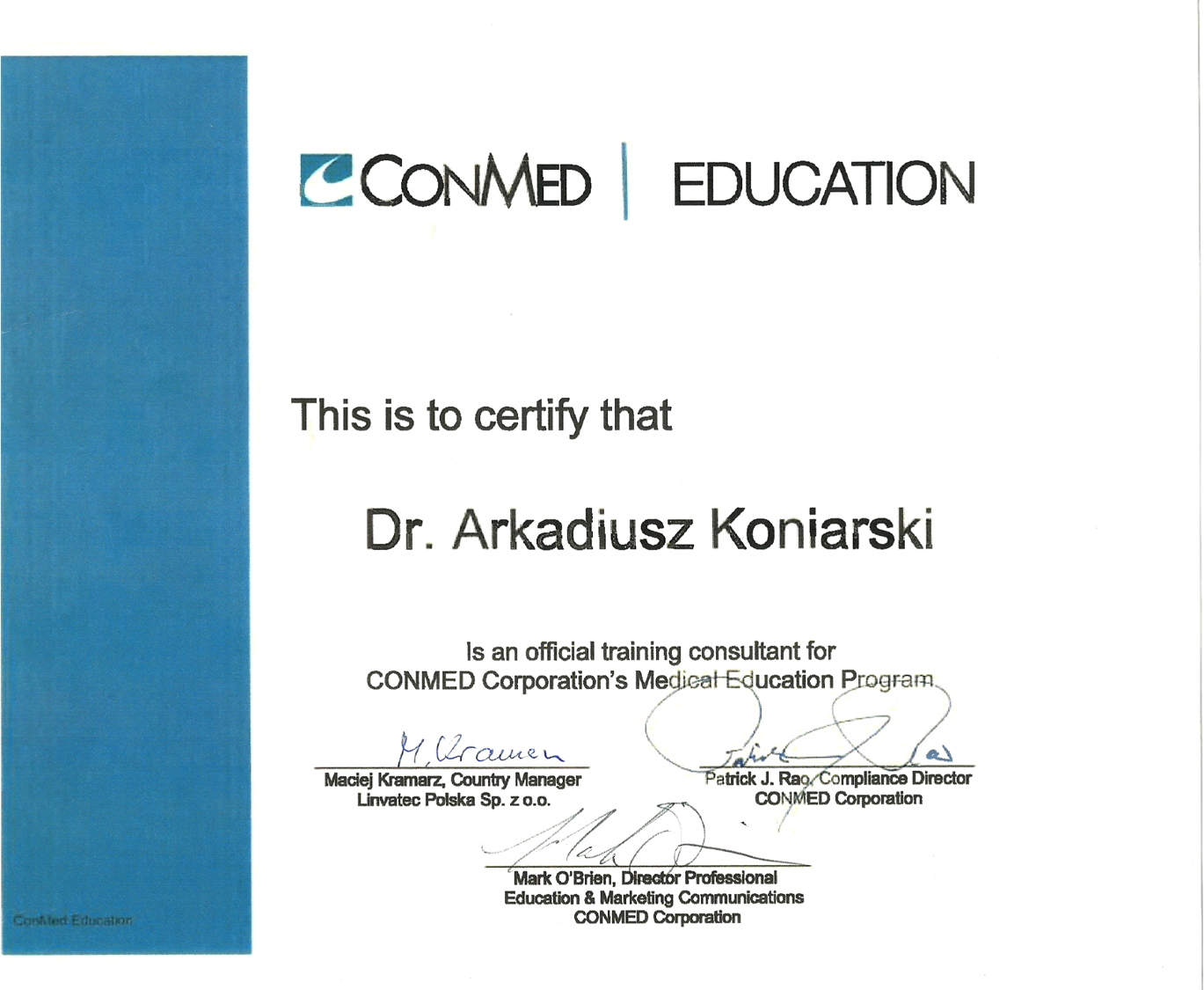 comed certificate
